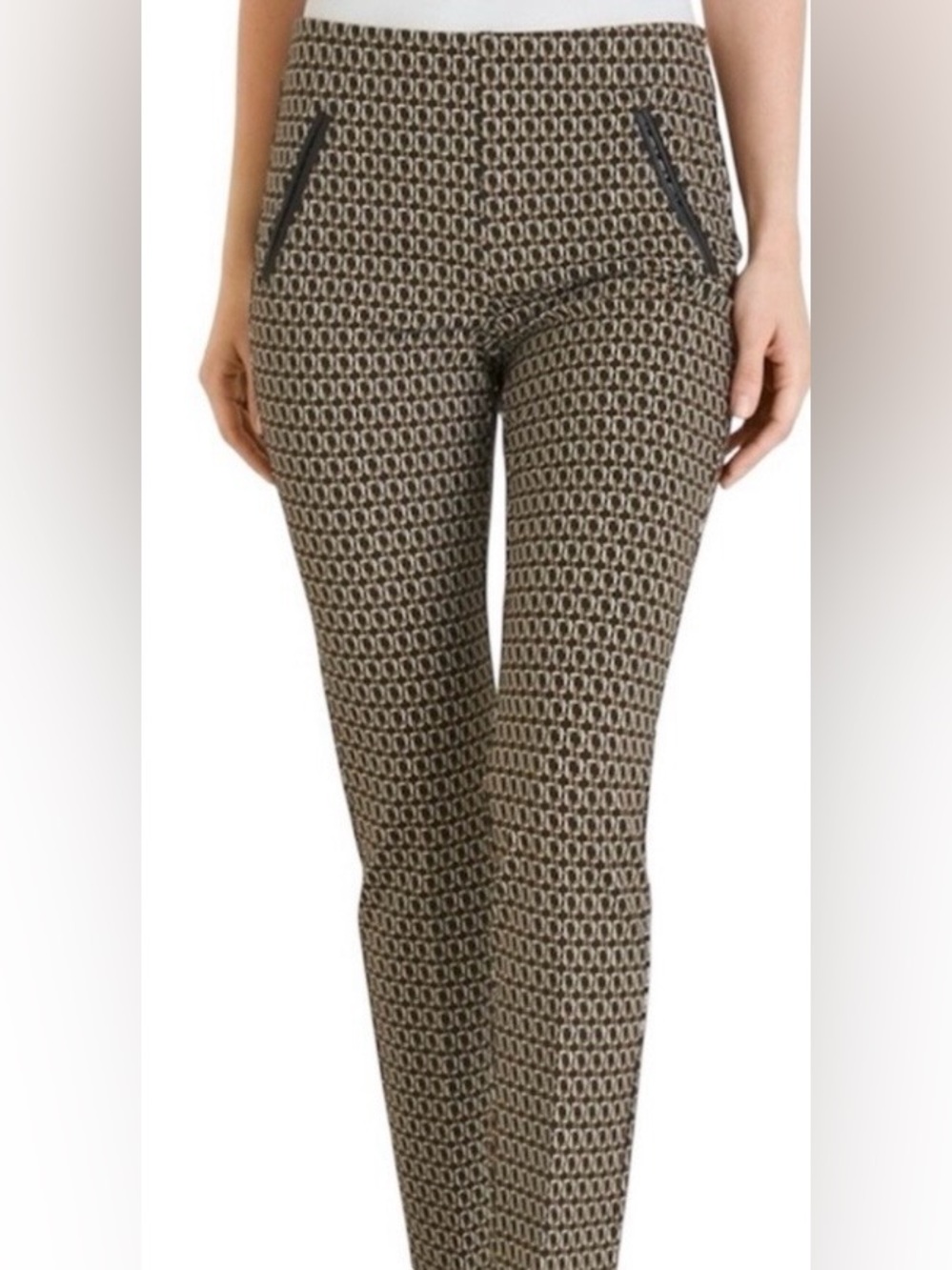 Chico’s So Slimming Juliet Embossed Chain Print Ankle Pants Chico’s Size 1.5 - Picture 5 of 10